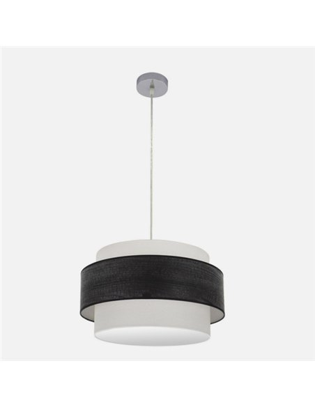 Colgante Myriam 2xe27 Cromo/madera Negra Regx50x50 Cm