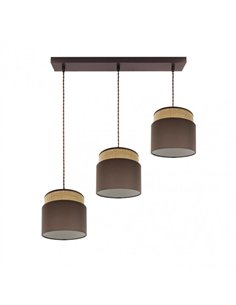 Regleta Kandy 3xe27 Natural/marron Regx68x19 Cm