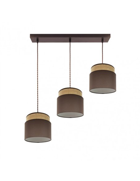 Regleta Kandy 3xe27 Natural/marron Regx68x19 Cm