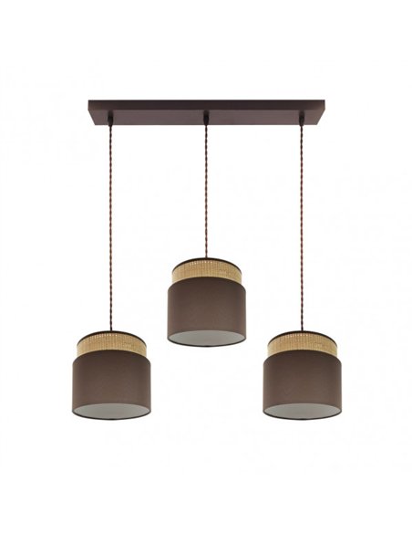 Regleta Kandy 3xe27 Natural/marron Regx68x19 Cm