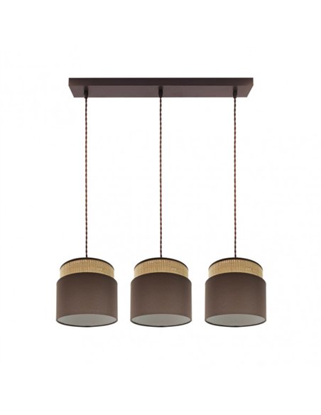 Regleta Kandy 3xe27 Natural/marron Regx68x19 Cm