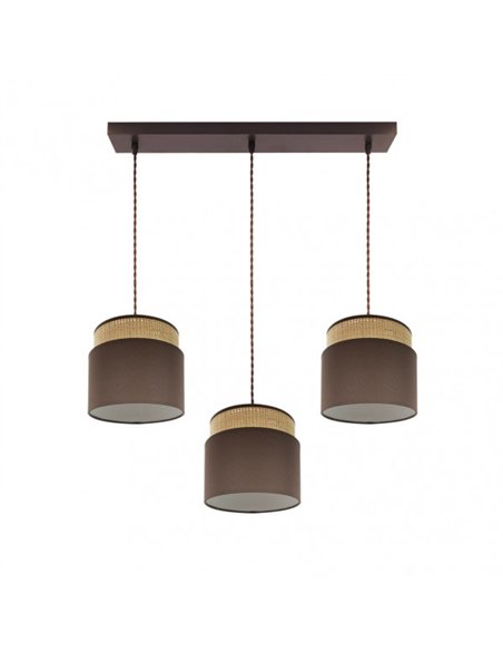 Regleta Kandy 3xe27 Natural/marron Regx68x19 Cm