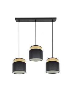 Regleta Kandy 3xe27 Natural/negro Regx68x19 Cm