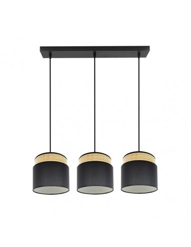 Regleta Kandy 3xe27 Natural/negro Regx68x19 Cm