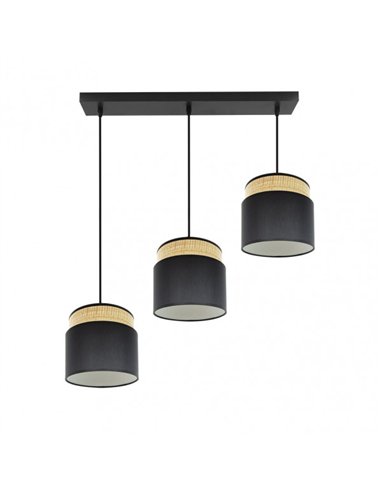 Regleta Kandy 3xe27 Natural/negro Regx68x19 Cm