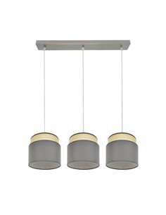 Regleta Kandy 3xe27 Natural/gris Regx68x19 Cm