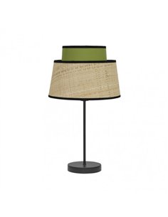 Sobremesa Jia 1xe14 Natural/verde 40x20x20 Cm