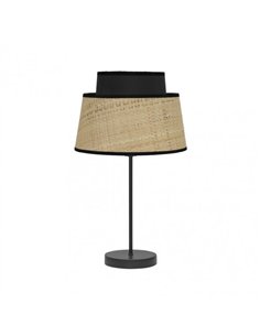 Sobremesa Jia 1xe14 Natural/negro 40x20x20 Cm