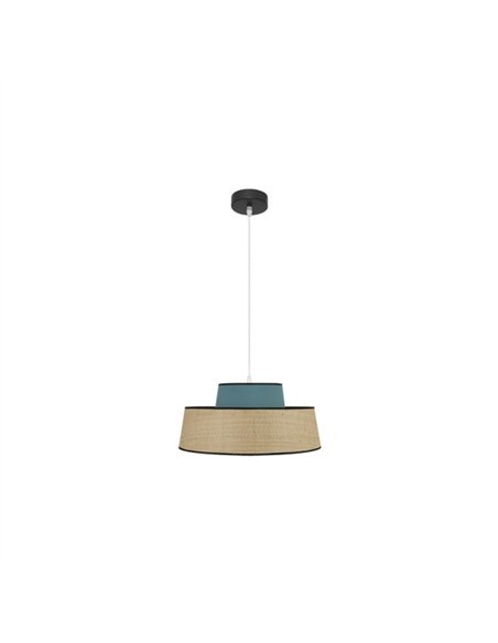 Colgante Jia 1xe27 Natural/turquesa Regx40x40 cm