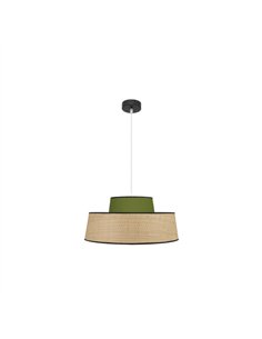 Colgante Jia 1xe27 Natural/verde Regx50x50 cm