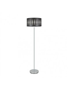 Pie Salon Alexandra 1xe27 Cromo/madera Negra 162x40x40 Cm