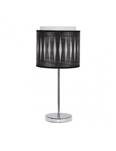 Sobremesa Alexandra 1xe14 Cromo/madera Negra 42x17x17 Cm