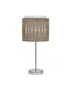 Sobremesa Alexandra 1xe14 Niquel/madera Gris 42x17x17 Cm