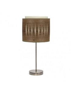 Sobremesa Alexandra 1xe14 Cuero/madera Oscura 42x17x17 Cm