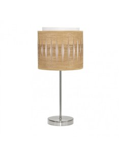 Sobremesa Alexandra 1xe14 Niquel/madera Clara 42x17x17 Cm