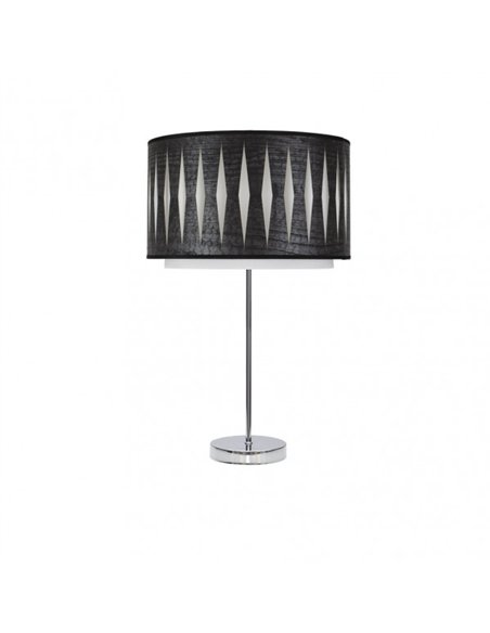 Sobremesa Alto Alexandra 1xe27 Cromo/madera Negra 61x30x30 Cm