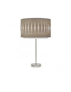 Sobremesa Alto Alexandra 1xe27 Niquel/madera Gris 61x30x30 Cm