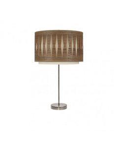 Sobremesa Alto Alexandra 1xe27 Cuero/madera Oscura 61x30x30 Cm