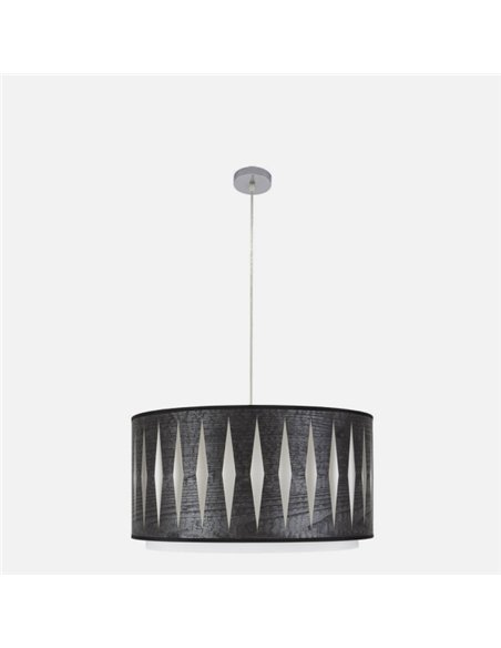 Colgante Alexandra 2xe27 Cromo/madera Negra Regx50x50 cm