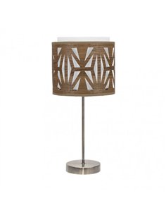 Sobremesa Katerina 1xe14 Cuero/madera Oscura 42x17x17 Cm