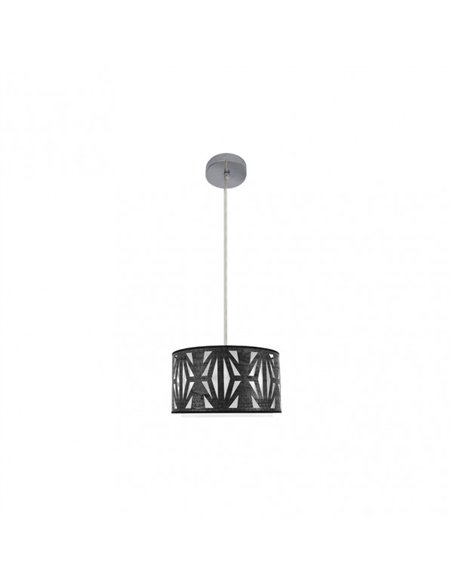 Colgante Katerina 1xe27 Cromo/madera Negra Regx30x30 cm