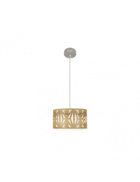Colgante Katerina 1xe27 Niquel/madera Clara Regx30x30 cm