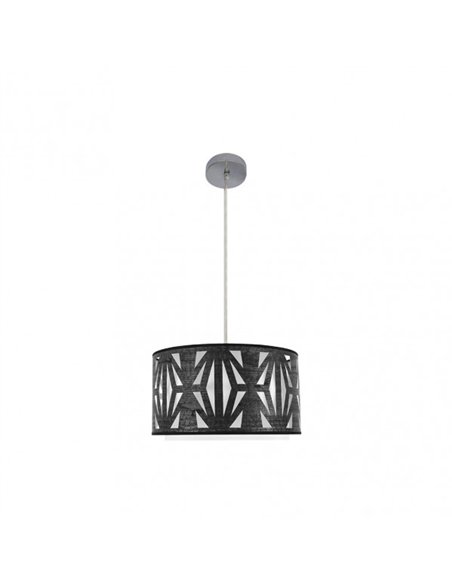 Colgante Katerina 1xe27 Cromo/madera Negra Regx40x40 cm