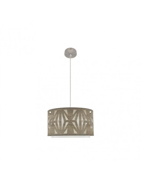 Colgante Katerina 1xe27 Niquel/madera Gris Regx40x40 cm