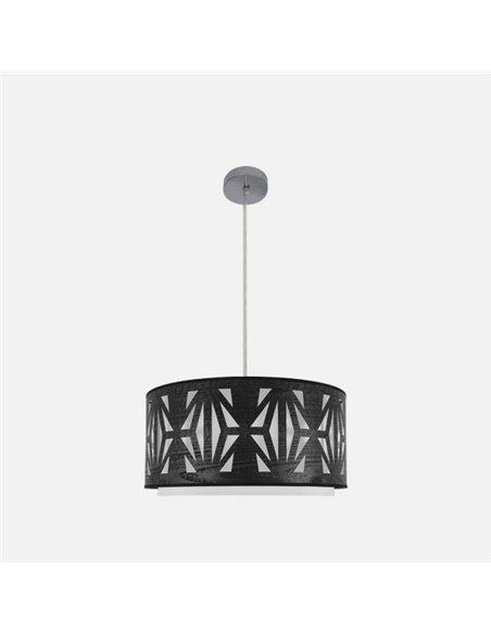 Colgante Katerina 2xe27 Cromo/Madera Negra Regx50x50 cm