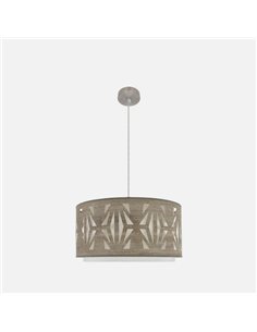 Colgante Katerina 2xe27 Niquel/madera Gris Regx50x50 cm 2