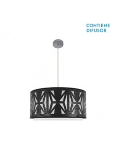 Colgante Katerina 3xe27 Cromo/madera Negra Regx60x60 cm