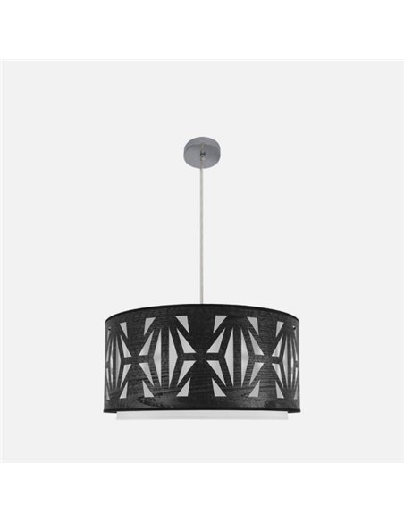 Colgante Katerina 3xe27 Cromo/madera Negra Regx60x60 cm