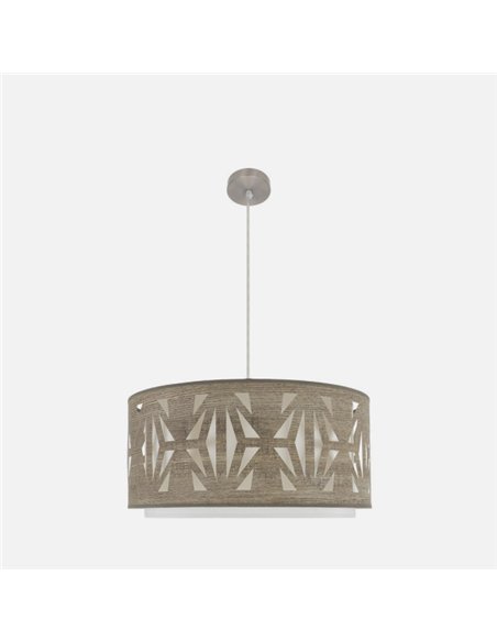 Colgante Katerina 3xe27 Niquel/madera Gris Regx60x60 cm