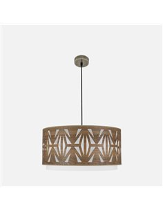 Colgante Katerina 3xe27Cuero/madera Oscura Regx60x60 cm 2