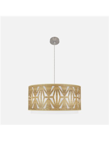 Colgante Katerina 3xe27 Niquel/madera Clara Regx60x60 cm