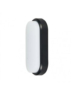 Aplique 12w 6400k Yucatan Oval Ip65 Negro 19