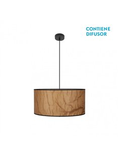 Colgante Tapiro 2xe27 Pergamino/negro Regx50x50 cm