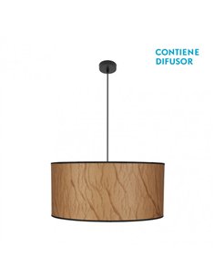 Colgante Tapiro 3xe27 Pergamino/negro Regx60x60 cm