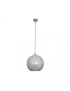 Colgante Tenor 1xe27 Cromo Mosaico Regx25x25 Cm