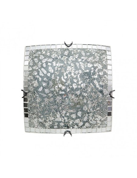 Plafon Cuadrado Tenor 2xe27 Cromo Mosaico 9x30x30 Cm