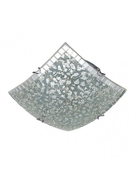 Plafon Cuadrado Tenor 2xe27 Cromo Mosaico 9x30x30 Cm