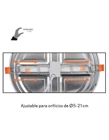 Downlight 20w 5500k Blanco Lejania 1x23x23 Cm 1900lm Empotrar Corte Ajustable 5-21d