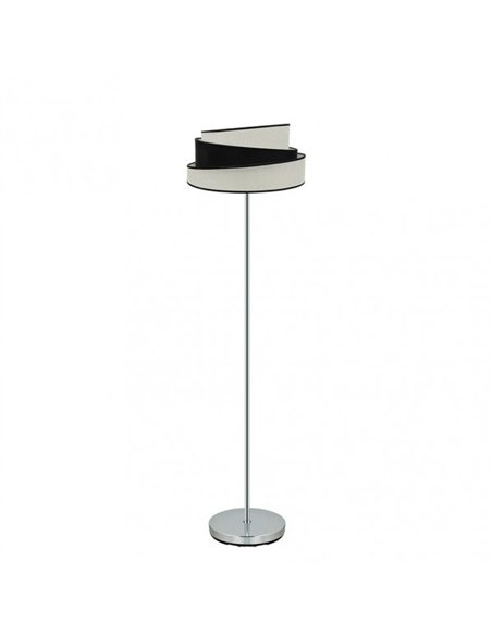 Pie Salon Hara 1xe27 Cromo/blanco-negro 162x40x40 Cm