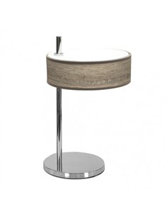 Sobremesa Haiti 1xe14 Cromo/Madera Gris 37x22x26 Cm