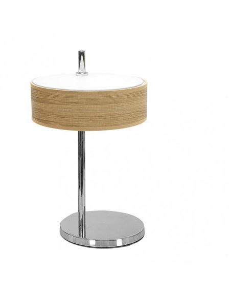 Sobremesa Haiti 1xe14 Cromo/Madera Clara 37x22x26 Cm