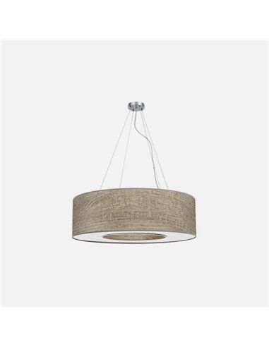 Colgante Peq. Haiti 4xe27 Cromo/Madera Gris Regx50x50 Cm