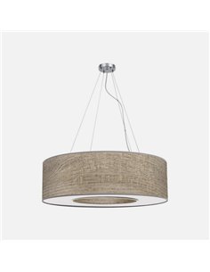 Colgante Mediano Haiti 4xe27 Cromo/Madera Gris Regx65x65 Cm 2