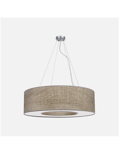 Colgante Mediano Haiti 4xe27 Cromo/Madera Gris Regx65x65 Cm