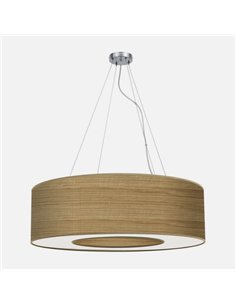 Colgante Mediano Haiti 4xe27 Cromo/Madera Clara Regx65x65 Cm 2