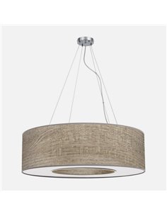 Colgante Grande Haiti 4xe27 Cromo/Madera Gris Regx80x80 Cm 2